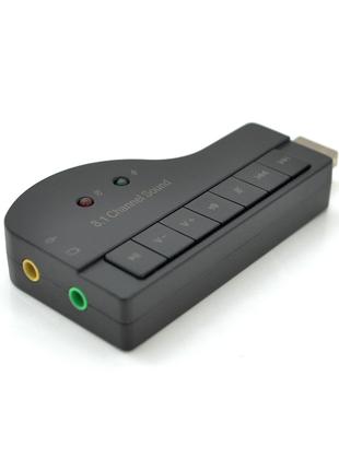 Контроллер USB-sound card (8.1) 3D sound (Windows 7 ready), Bl...