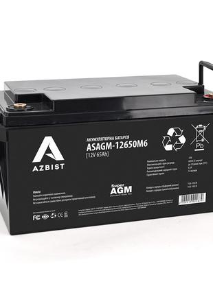 Аккумулятор AZBIST Super AGM ASAGM-12650M6, Black Case, 12V 65...