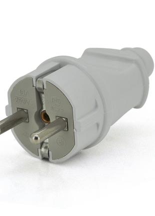 Вилка із заземленням, 16A 250V, A101, White, Q24