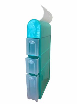 Вузький пластиковий комод для ванної кімнати "Консенсус" бірюз...
