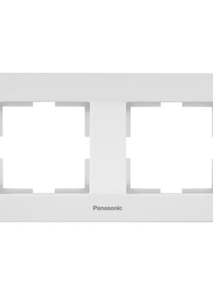 Рамка Panasonic Arkedia Slim подвійна, горизонтальна, біла