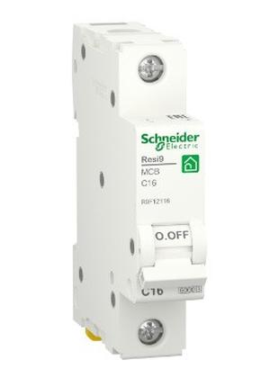 Автоматичний вимикач Schneider RESI9 16А, 1P, крива С, 6 кА