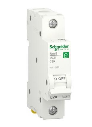 Автоматичний вимикач Schneider RESI9 20А, 1P, крива С, 6 кА