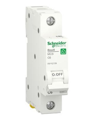 Автоматичний вимикач Schneider RESI9 6А, 1P, крива С, 6 кА