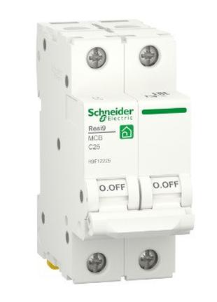 Автоматичний вимикач Schneider RESI9 25А, 2P, крива С, 6 кА