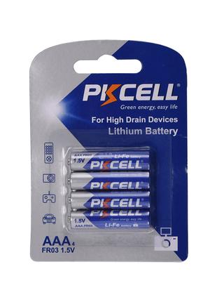 Батарейка літієва PKCELL LiFe 1.5V AAA/FR03, 4 шт. у блістері ...