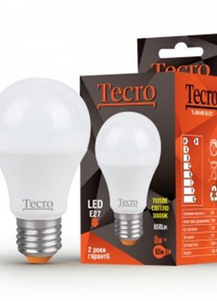 Лампа світлодіодна Tecro 8W E27 3000K (TL-A60-8W-3K-E27)