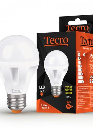 Лампа світлодіодна Tecro 9W E27 3000K (T2-A60-9W-3K-E27)