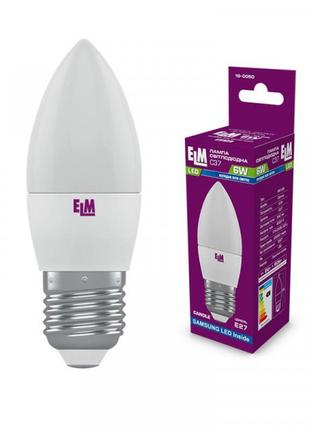 Лампа світлодіодна свічка ELM 6W E27 4000K (18-0050)