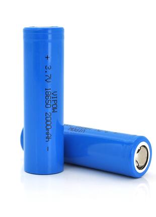 Аккумулятор 18650 Li-Ion Vipow ICR18650 FlatTop, 2000mAh, 3.7V...