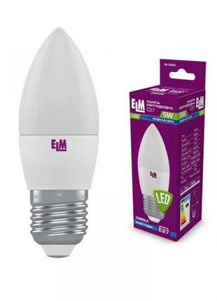 Лампа світлодіодна свічка ELM 5W E27 4000K (18-0081)