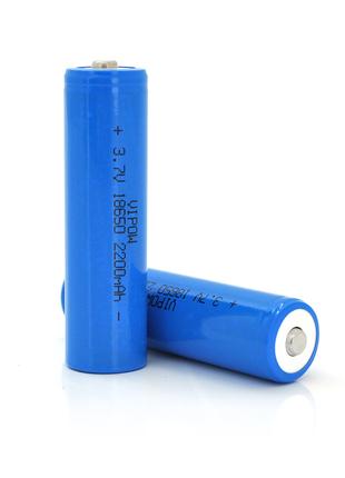 Аккумулятор 18650 Li-Ion Vipow ICR18650 TipTop, 2200mAh, 3.7V,...