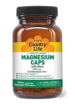 Магний с кремнием Country Life Target-Mins Magnesium Caps with...
