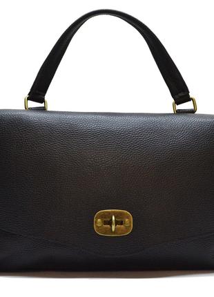 Жіноча шкіряна сумка Italian fabric bags 2132 black