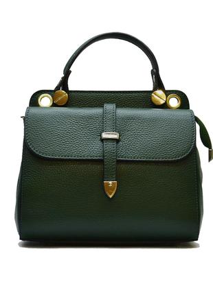 Жіноча шкіряна сумка Italian fabric bags 2109 dark green