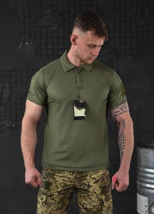 Тактична футболка never polo oliva XL