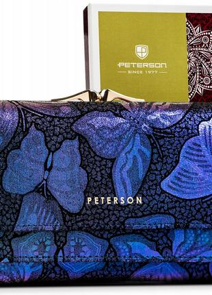 Гаманець жіночий шкіряний Peterson PTN 421028-ONBF BLUE (Синій)