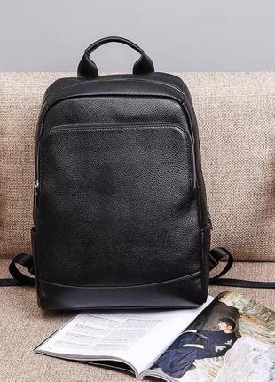 Чоловічий шкіряний рюкзак міський Tiding Bag B2-08875A чорний