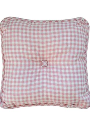 Декоративна подушка з пуговкою Bella Рожева клітинка