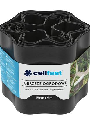 Cellfast Стрічка газонна, бордюрна, хвиляста, 15см x 9м, чорна