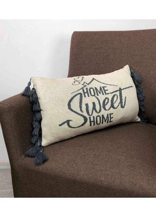Декоративна подушка Home,sweet home сіра 30х45см