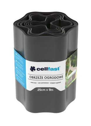 Cellfast Стрічка газонна, бордюрна, хвиляста, 25см x 9м, графіт