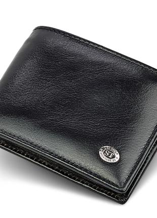 Чоловіче шкіряне портмоне із затискачем ST Leather B460 Чорний