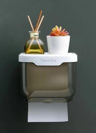 Пластиковий органайзер-тримач для туалетного паперу з поличкою...