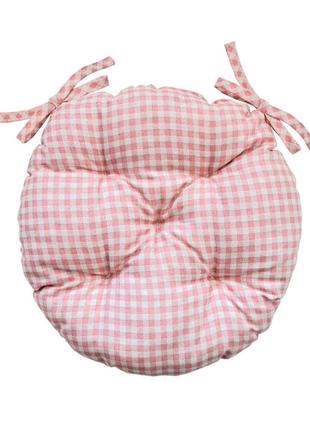 Подушка кругла на стілець Bella Рожева клітинка