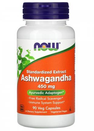 Ашваганда екстракт кореня Now Foods (Ashwagandha) 450 мг 90 ка...