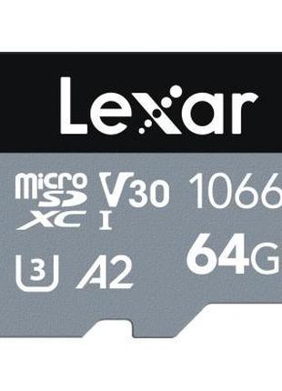 Карта памяти Lexar 64GB microSDXC class 10 UHS-I 1066x Silver
...