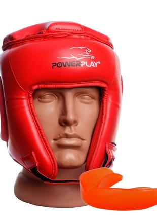 Боксерський шолом турнірний PowerPlay 3045 Червоний M (капа в ...
