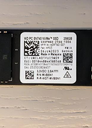 Нова SSD WD SN740 M.2 256gb Pci-E 4.0 (NVMe ссд)
