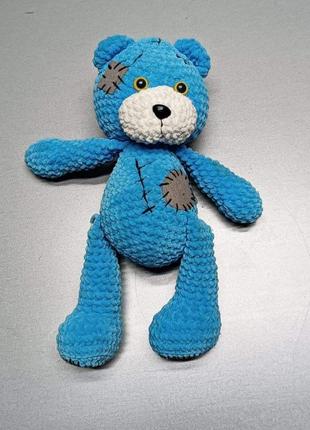 Мягкая игрушка голубой мишка медведь медвежонок 35 см