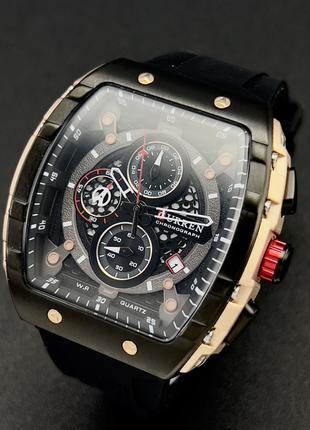 Мужские кварцевые наручные часы с хронографом Curren 8442 Gold...