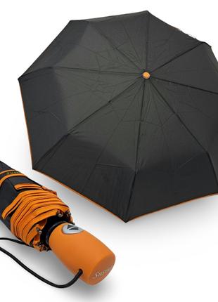 Складна парасоля автомат Susino чорна кольорова ручка #0163015