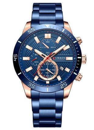 Мужские кварцевые наручные часы с хронографом Curren 8417 Blue...