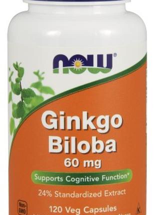 Гінкго білоба Now Foods (Ginkgo Biloba) 60 мг 120 капсул