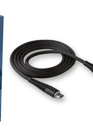 USB кабель Walker C550 Micro USB 2.4A 1м нейлоновая оплетка, ч...