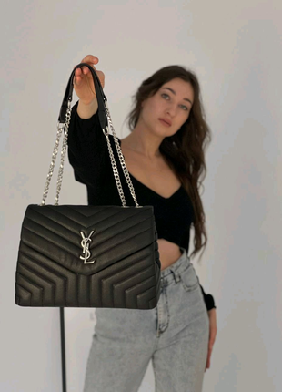 Жіноча сумка Yves Saint Laurent 30 caviar silver black 1350