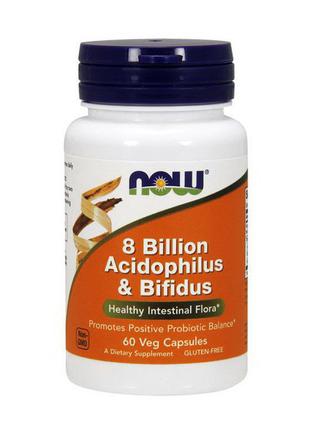 Пробиотики NOW 8 Billion Acidophilus & Bifidus 60 caps