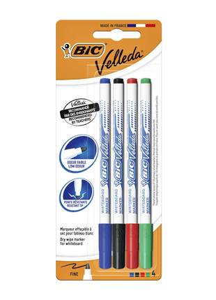 Маркер для белой доски BIC Velleda fine 4шт