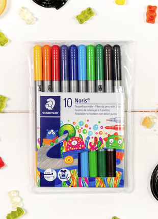 Набор разноцветных фломастеров Staedtler Noris 10шт