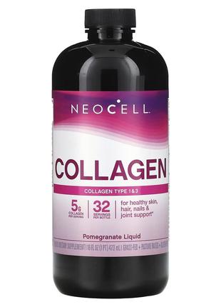 Жидкий Коллаген типа 1 и 3, Вкус Граната, Collagen Type 1 & 3 ...