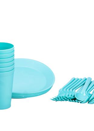 Набор пластиковой посуды Violet для пикника на 6 персон