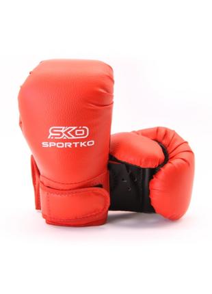 Перчатки боксерские детские 6 OZ Sportko 6- 8 лет цвет красный