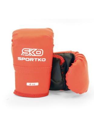 Перчатки боксерские детские Sportko 3- 5 лет цвет красный
