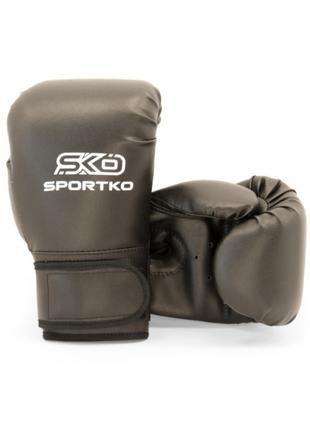 Перчатки боксерские 10 OZ Sportko 12 - 16 лет цвет черный