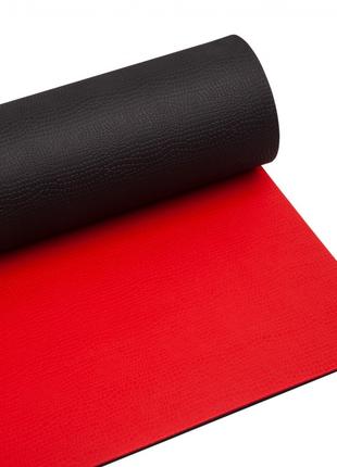 Коврик IVN для йоги и фитнеса красно-черный 1850х550х5мм EVA