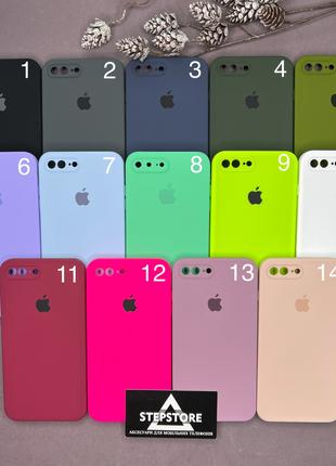 Чехол квадратный Silicone Case для iPhone 7 Plus 8 plus против...